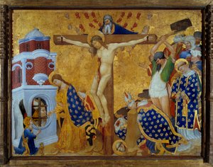 Altarbild des Heiligen Denis (vollendet 1416) für die Kirche der Kartause von Champmol. Szene der Kreuzigung und Enthauptung des Heiligen Denis von Paris