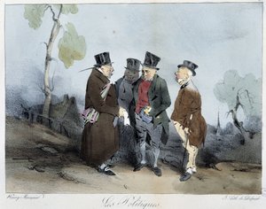 Les politiques - in Esquisses parisiennes von Henri Monnier, ed. Delpech, Paris von Henri Bonaventure Monnier