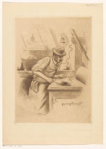 Drucker in seinem Atelier von Henri Boutet (possibly)