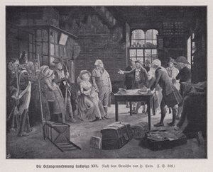Verhaftung von König Ludwig XVI. von Frankreich und seiner Familie in Varennes während des Fluchtversuchs nach der Französischen Revolution von Henri Cain