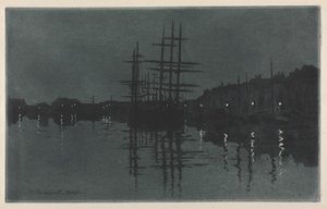 Mondschein in Dieppe von Henri Charles Guérard