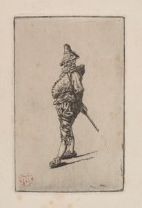 Punchinello, nach Meissonier von Henri Charles Guérard