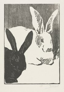 Die Kaninchen, 1893 von Henri Charles Guérard