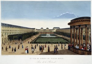 Jardin du Palais-Royal, ca. 1820 - in "Vues de Paris" von Courvoisier von Henri Courvoisier Voisin