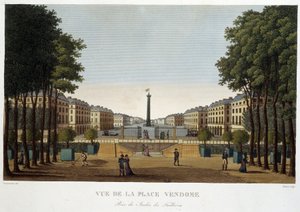 Place Vendôme, Ansicht eines Gartens - Paris von Courvoisier von Henri Courvoisier Voisin