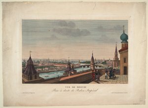 Blick auf Moskau, vom Balkon des Kaiserpalastes, 1812
