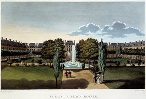 Ansicht des Place Royale (Place des Vosges) - Paris von Courvoisier von Henri Courvoisier Voisin