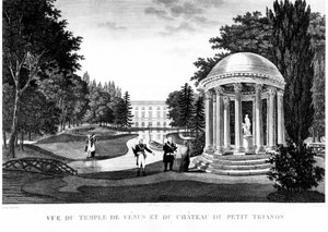 Ansicht des Tempels der Venus und des Schlosses des Peer Trianon in Versailles