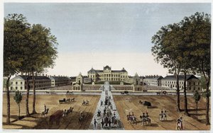 Ansicht der königlichen Militärschule, Ansicht der Avenue Vaugirard, ca. 1820 - in „Vues de Paris“ von Courvoisier von Henri Courvoisier Voisin