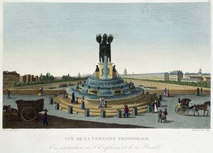 Ansicht des triumphalen Brunnens an der Bastille - in „Vues de Paris“ von Courvoisier von Henri Courvoisier Voisin