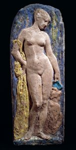 Plakette aus Glasmasse, die Circe darstellt