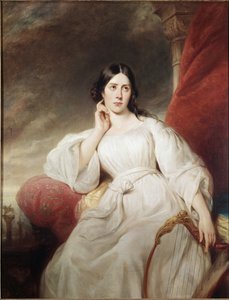 Porträt von Maria Garcia genannt die Malibran, in der Rolle der Desdemona (Öl auf Leinwand) von Henri Decaisne