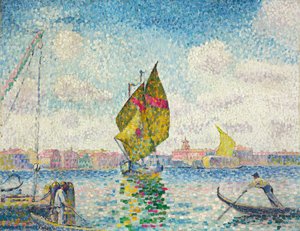 Segelboote auf der Giudecca oder Venedig, Marine von Henri Edmond Cross