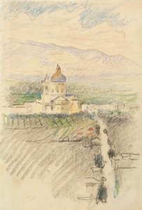 Blick auf Santa Maria degli Angeli bei Assisi von Henri Edmond Cross