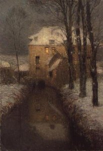 Ein Haus im Winter von Henri Eugene Augustin Le Sidaner