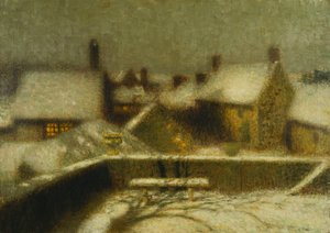 Gerberoy im Schnee von Henri Eugene Augustin Le Sidaner