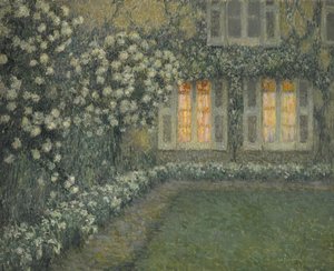 Der weiße Garten in der Dämmerung von Henri Eugene Augustin Le Sidaner