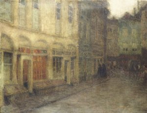 Platz in Ypern, Dämmerung, ca. 1898 von Henri Eugene Augustin Le Sidaner