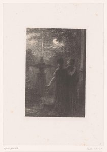 Héro und Ursule bei einem Brunnen im Mondlicht von Ignace Henri Jean Fantin Latour