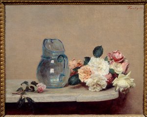 Die Rosen. Gemälde von Henri Fantin-Latour von Ignace Henri Jean Fantin Latour