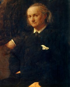 Porträt von Charles Baudelaire (Detail von: „Hommage an Eugène Delacroix“) von Ignace Henri Jean Fantin Latour