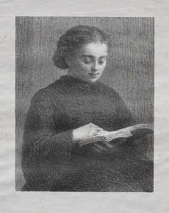 Lesen: Porträt der Schwester des Künstlers von Ignace Henri Jean Fantin Latour