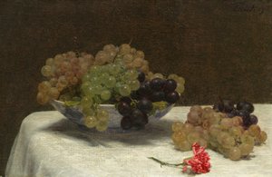Stillleben mit Trauben und Nelke