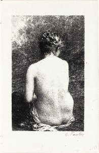 Studie einer sitzenden Frau, von hinten gesehen von Ignace Henri Jean Fantin Latour