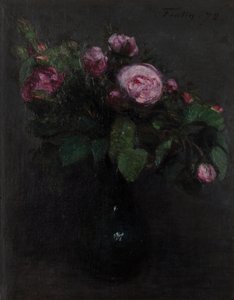 Vase mit Rosen 1872 (Öl auf Leinwand) von Henri Fantin Latour