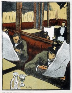 Im Café - Zeichnung
