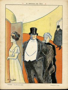 Illustration von H. G. Ibels in Le Rire, 27/02/09 - Der Dämmerung der Alten - Theater, Drittes Alter, Leben der Reichen - Zuschauer von Henri Gabriel Ibels