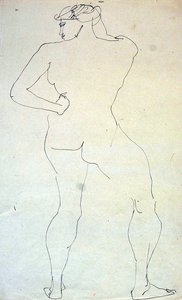 Weiblicher Akt von hinten von Henri Gaudier Brzeska