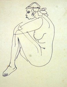 Sitzender weiblicher Akt