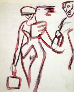 Spaziergänger mit Begleiter