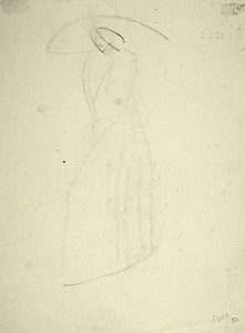 Stehende Frau mit großem Hut von Henri Gaudier Brzeska