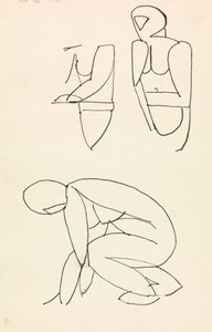 Drei Figurenstudien von Henri Gaudier Brzeska