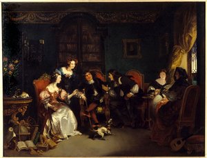 Trissotin und Vadius streiten. Szene aus Molières Stück „Les femmes savantes“; Akt 3, Szene 5 von Henri Hippolyte Poterlet
