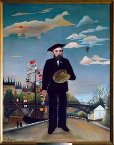 Selbstporträt, von der Île Saint-Louis von Henri J.F. (1844 1910) Rousseau