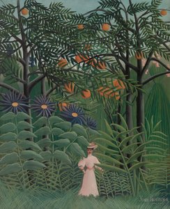 Frau, die in einem exotischen Wald spaziert, 1905 von Henri J.F. 1844 1910 Rousseau