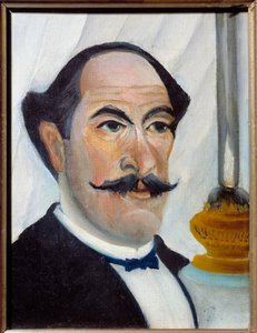 Selbstporträt mit Lampe Gemälde von Henri Rousseau dit Le Douanier Rousseau von Henri J.F. Rousseau