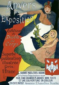 Reproduktion eines Plakats, das die illustrierte Veröffentlichung von der Antwerpener Ausstellung bewirbt von Henri Jacques Edouard Evenepoel
