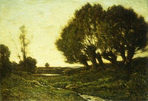 Eine bewaldete Landschaft mit einem Bach, 1903 von Henri Joseph Harpignies