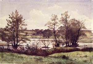 Die ferne Flut, nahe St. Prive von Henri Joseph Harpignies
