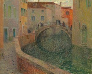 Der kleine Kanal, grauer Abend, Venedig, 1907 von Henri Le Sidaner