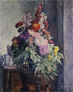 Innenraum mit Blumenstrauß von Henri Lebasque