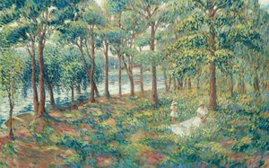 Madame Lebasque und ihr Sohn am Ufer der Marne, 1899 von Henri Lebasque