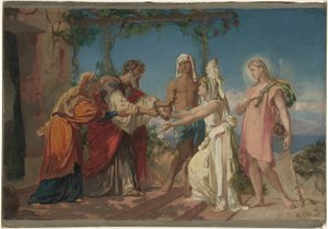 Tobias bringt seine Braut Sarah zum Haus seines Vaters Tobit von Henri Lehmann