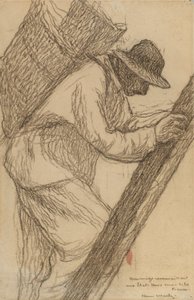 Arbeiter auf einer Leiter von Henri Martin