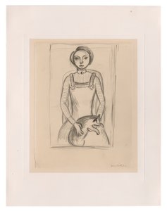 Mädchen mit einer Katze von Henri Matisse