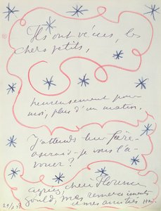 Brief des Malers an Florence Gould (geb. 1895), 29. Juli 1948 von Henri Matisse